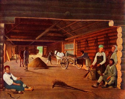 Het dorsen van het graan, ca. 1821, 1965 door Alexey Venetsianov