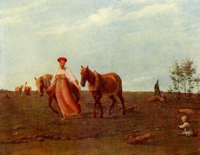 In het Geploegde Veld. Lente, jaren 1820, 1965 door Alexey Venetsianov