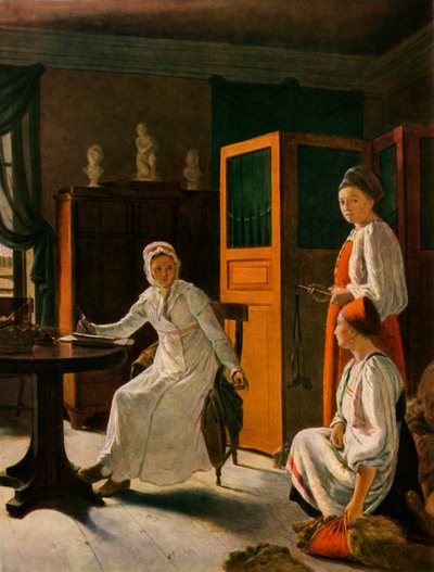 De vrouw van de landeigenaar in de ochtend door Alexey Venetsianov