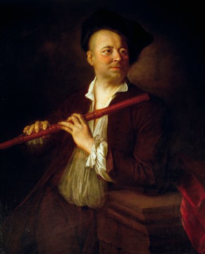 Portret van fluitist door Alexis Grimoux