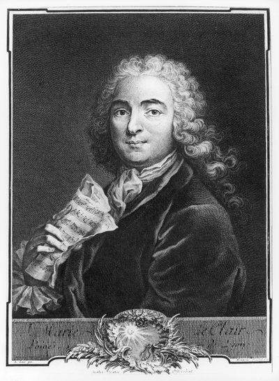 Portret van Jean-Marie Leclair (1697-1764) de Oudere, gegraveerd door Francois, 1741 (gravure) door Alexis Loir