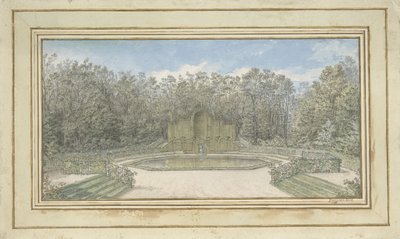 Gezicht op een prieel van latwerk in een park door Alexis Nicolas Pérignon (le vieux)