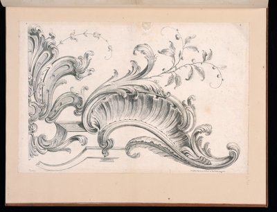 Ontwerp voor Rocaille Decoratie, plaat 4 in Seconde Partie de divers Ornements door Alexis Peyrotte