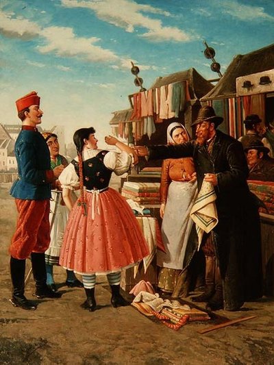 Een Stoffenhandelaar door Alfons Giehsz