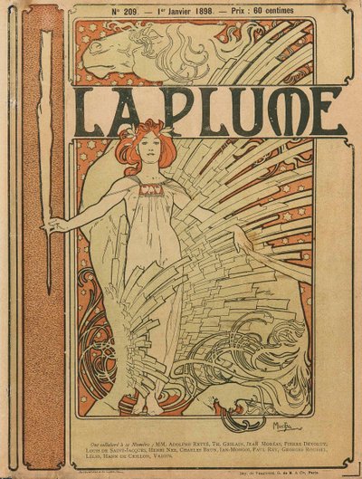 Omslag van La Plume No 209, 1898 door Alfons Marie Mucha