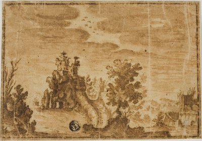 Feeënkasteel in landschap door Alfonso Parigi