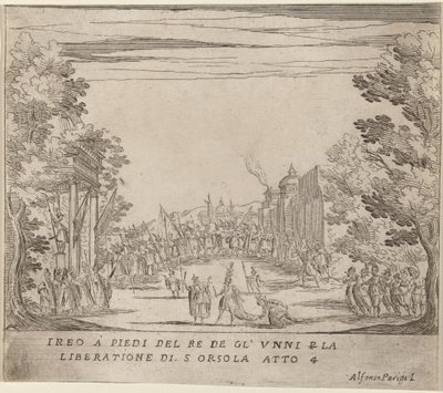 Jereo voor de Koning van de Hunnen voor de Bevrijding van Sint Ursula door Alfonso Parigi II