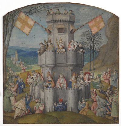 Het Fort Verdedigd, midden 15e eeuw (verlucht manuscript) door Alfonso de Spina
