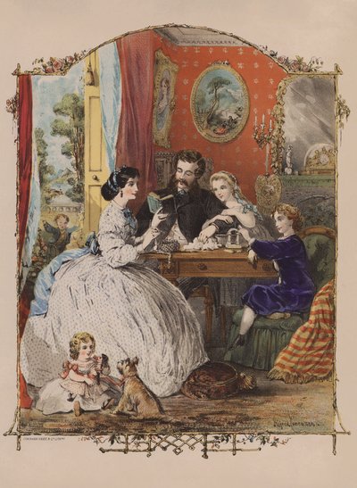 Ideaal Victoriaans gezinsleven door Alfred (after) Concanen
