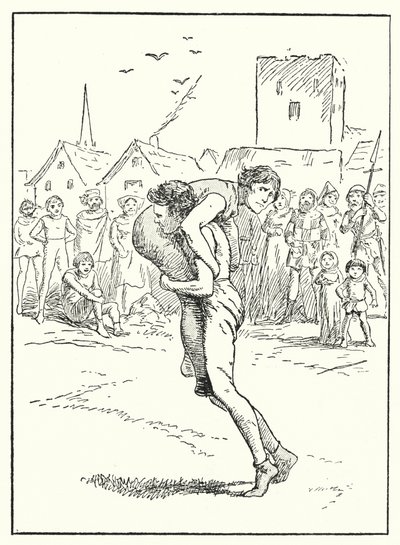 Merrie Engeland: Een worstelwedstrijd door Alfred (after) Pearse