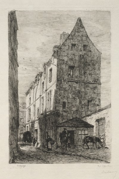 Huis genaamd de Witte Koningin, Rue de Marmousets door Alfred Alexandre Delauney