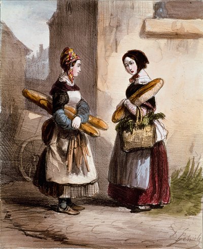 Kleine beroepen: de bakkerij. Jonge broodverkoper door Alfred Andre Geniole