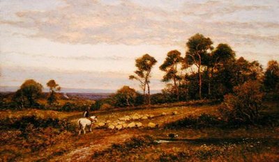 Een weiland in Surrey door Alfred Augustus Glendening
