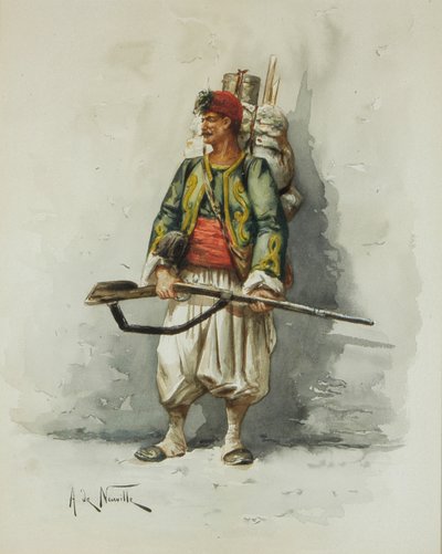 Militaire Figuur door Alfred Brunel de Neuville