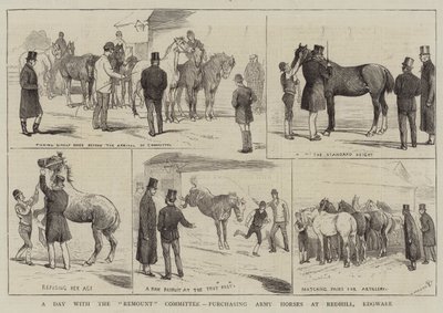 Een dag met het Remount Committee, legerpaarden kopen in Redhill, Edgware door Alfred Chantrey Corbould