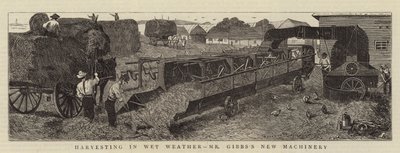Oogsten in Nat Weer, de Nieuwe Machines van Mr. Gibbs door Alfred Chantrey Corbould