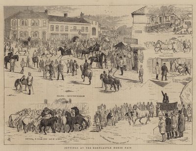 Aantekeningen op de Horncastle Paardenmarkt door Alfred Chantrey Corbould