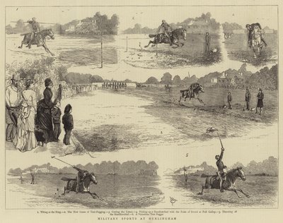 Militaire sporten in Hurlingham door Alfred Chantrey Corbould