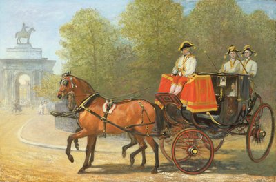 Terugkeer van de Drawing Room van Hare Majesteit, Hyde Park Corner, 1853 door Alfred Chantrey Corbould