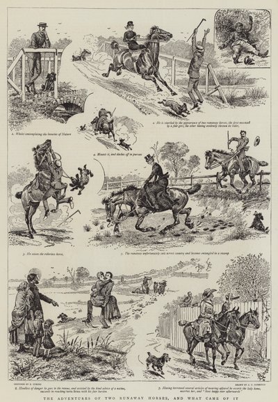 De avonturen van twee weggelopen paarden, en wat ervan kwam door Alfred Chantrey Corbould