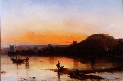 Fort Regent bij zonsondergang door Alfred Clint
