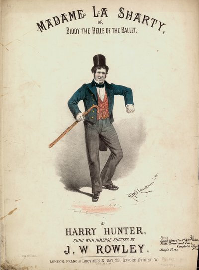 Madame La Sharty of Biddy de Belle van het Ballet door Alfred Concanen