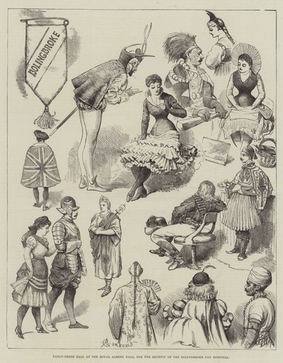 Verkleedbal in de Royal Albert Hall, ten behoeve van het Bolingbroke Pay Hospital door Alfred Courbould