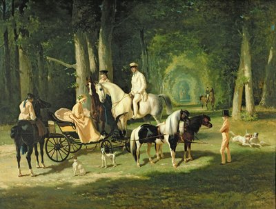De heer en mevrouw A Mosselman en hun twee dochters door Alfred Dedreux