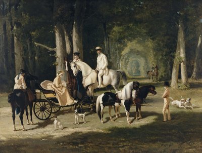 Monsieur en Madame Mosselman en hun dochters door Alfred Dedreux