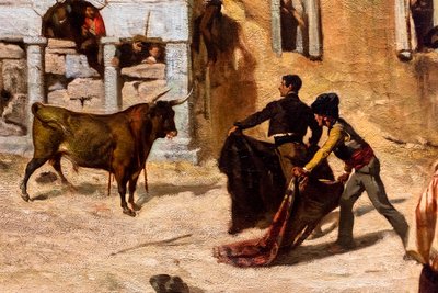 Gevecht van novillos, detail door Alfred Dehodencq