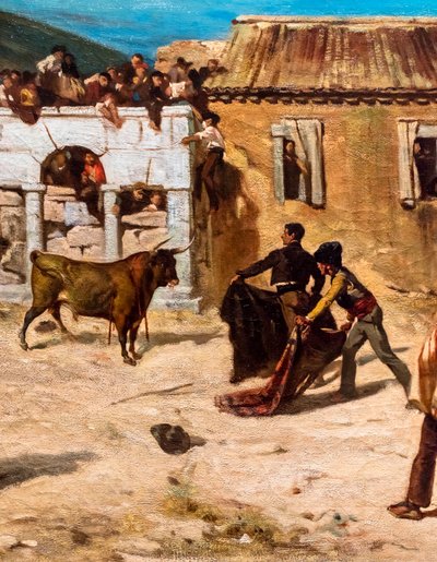 Gevecht van novillos, detail door Alfred Dehodencq