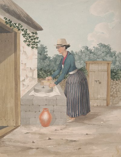 Handmolen voor het malen van Gofio, Tenerife door Alfred Diston