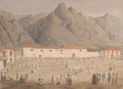 Plein in het dorp Los Silos, Tenerife door Alfred Diston