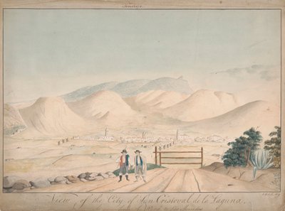 Uitzicht op de stad San Cristoval de la Laguna vanaf de weg naar Las Mercedes door Alfred Diston