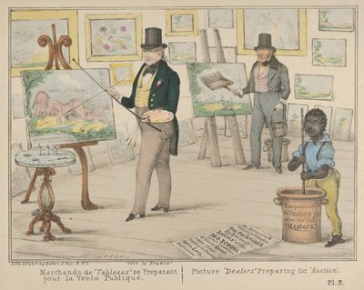 Vive la France, Marchands de Tableaux se Preparant pour la Vente Publique, 1840 door Alfred E. Baker