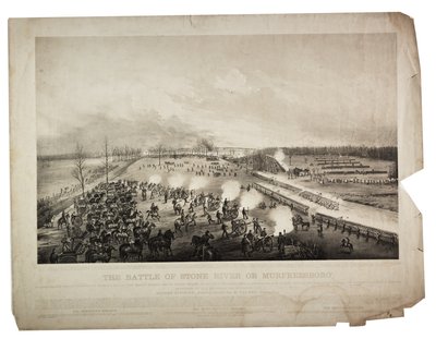 De slag om Stone River of Murfreesboro, 1863 door Alfred E. Mathews