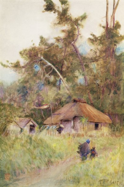 Een Stormachtige Dag in Japan, c.1889 door Alfred East