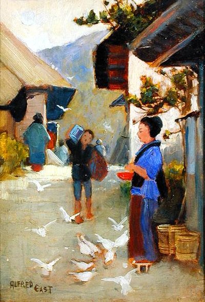 Dorp aan de To-kai-do, c.1889 door Alfred East