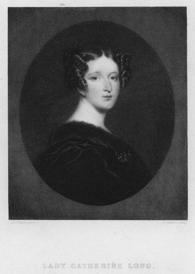 Lady Catherine Long (gravure) door Alfred Edward (after) Chalon