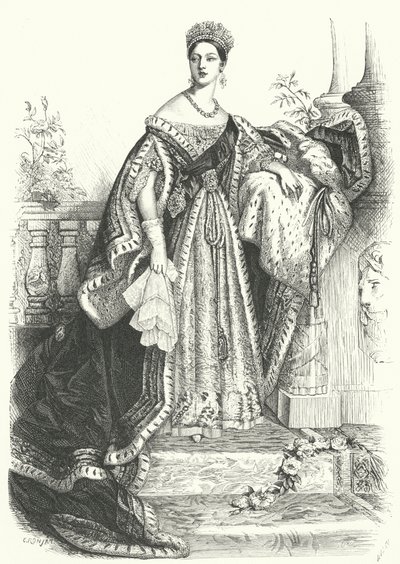Koningin Victoria door Alfred Edward (after) Chalon