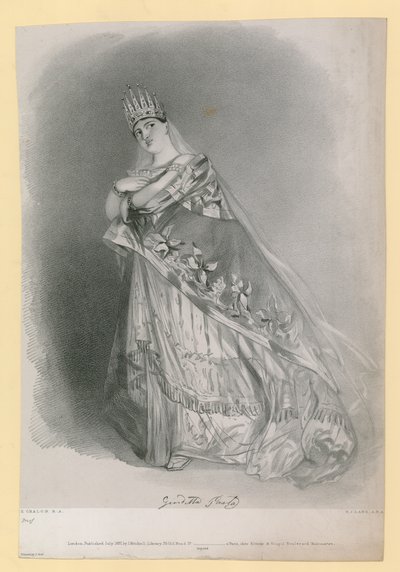 Giuditta Pasta, gegraveerd door R.J. Lane, gepubliceerd juli 1837 door Alfred Edward Chalon