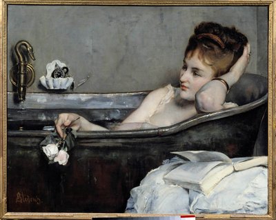 Het bad of de vrouw in het bad of het badkuip door Alfred Emile Stevens