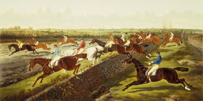 Steeplechase (olieverf op doek) door Alfred Frank de Prades