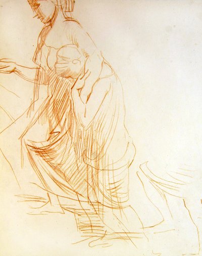 Studie van twee figuren, een staand en een knielend, ca. 1850 door Alfred George Stevens