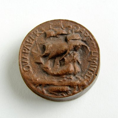Maquette voor de stempel van de O.W. Paper Art Company Ltd door Alfred Gilbert