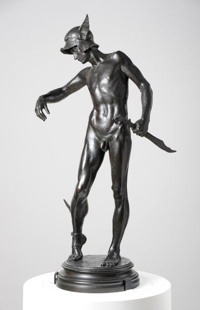 Perseus bewapent zich door Alfred Gilbert