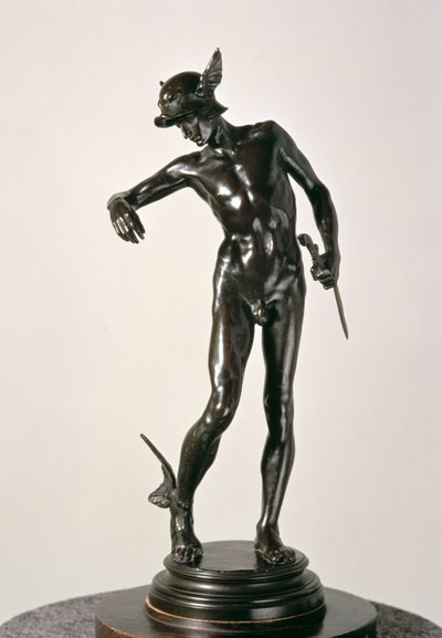 Perseus bewapent zich, gegoten in 1910 door Alfred Gilbert