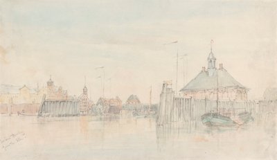 Haven, Hamburg vanaf de Elbe door Alfred Gomersal Vickers