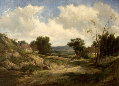 Landschap met huisjes, 1864 door Alfred Gomersal Vickers