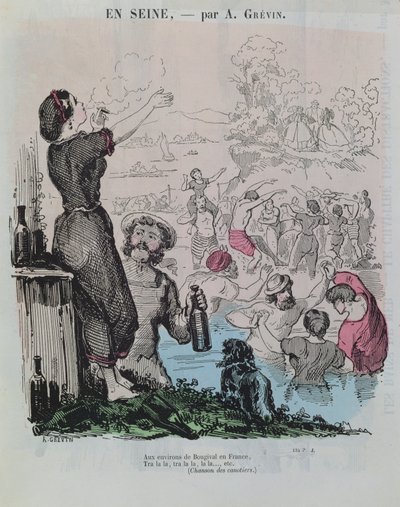 Baden in de Seine bij Bougival, uit 